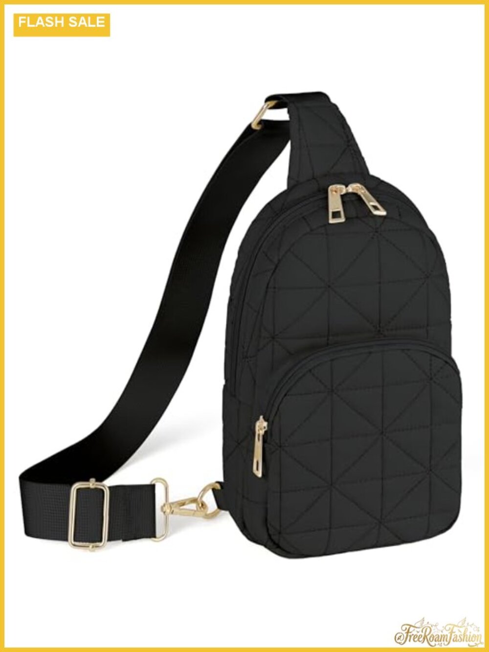 Quilted Crossbody Sling Bag Water Resistant Women Adjustable Strap